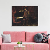 Oliver Cromwell opent de koffie van Charles Canvas Afdruk (Insitu (Woonkamer))