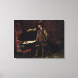 Oliver Cromwell opent de koffie van Charles Canvas Afdruk