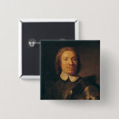 Oliver Cromwell Vierkante Button 5,1 Cm (Voorkant /achterkant)