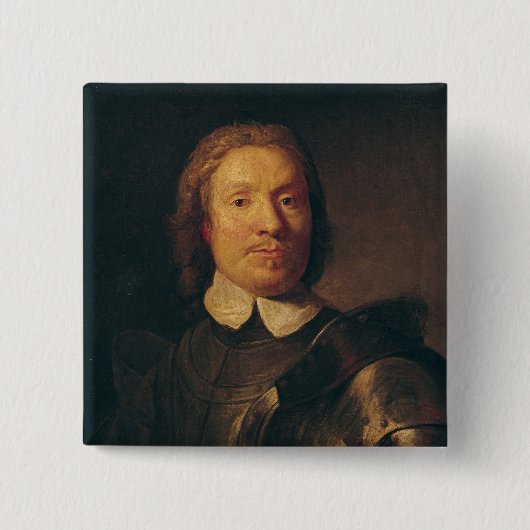 Oliver Cromwell Vierkante Button 5,1 Cm (Voorkant)