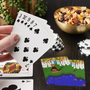 Oliver De Otter bij River Wolf Lake in de herfst Pokerkaarten