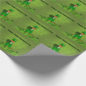 Oliver De Otter Die Klavertjes Plukt- Sint Patrick Cadeaupapier (Hoek)