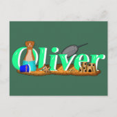 Oliver De Otter Is Aan Het Strand Briefkaart (Voorkant)