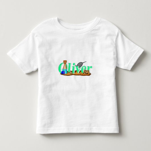 Oliver De Otter Is Aan Het Strand Kinder Shirts (Voorkant)