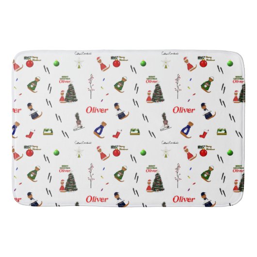 Oliver De Otter Kerst Random Patroon Badmat (Voorkant)