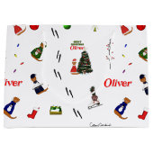 Oliver De Otter Kerst Random Patroon Groot Cadeauzakje (Voorkant)