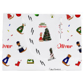 Oliver De Otter Kerst Random Patroon Groot Cadeauzakje (Achterkant)