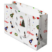 Oliver De Otter Kerst Random Patroon Groot Cadeauzakje (Achterkant Gekanteld)