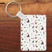 Oliver De Otter Kerst Random Patroon Sleutelhanger (Voorkant)
