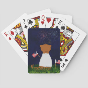 Oliver De Otter Kijkt Naar Vuurwerk Pokerkaarten