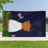 Oliver De Otter Kijkt Naar Vuurwerk Spandoek (Buitenkant)