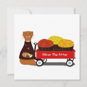 Oliver de Otter Maakt Zich Klaar Voor De Herfst Kaart