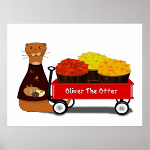 Oliver de otter wordt klaar voor herfst poster