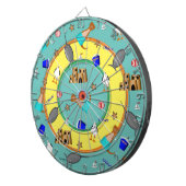 Oliver de Otter Zomer Strand vakantie patroon Dartbord (Voorkant Rechts)