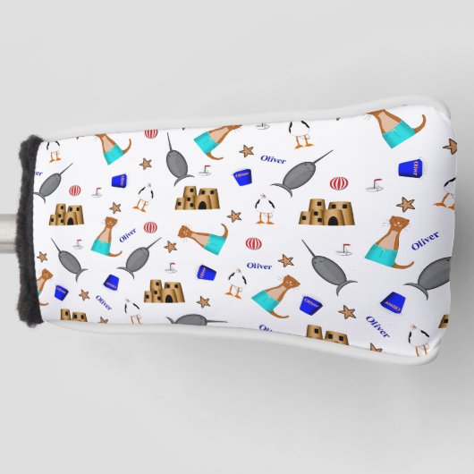 Oliver de Otter Zomer Strand vakantie patroon Golfheadcover (Voorkant)
