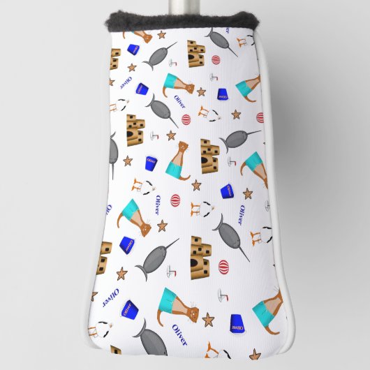 Oliver de Otter Zomer Strand vakantie patroon Golfheadcover (Draai 90)