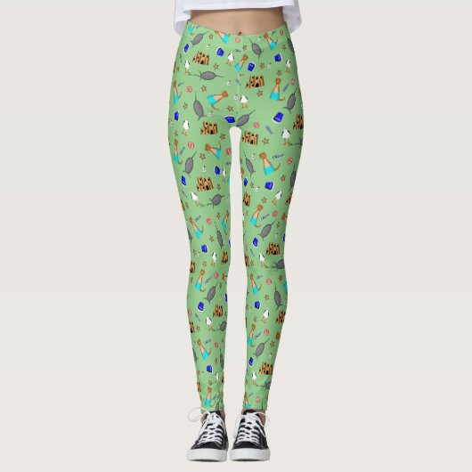 Oliver de Otter Zomer Strand vakantie patroon Leggings (Voorkant)