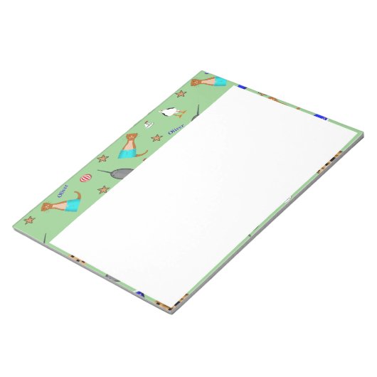 Oliver de Otter Zomer Strand vakantie patroon Notitieblok (Schuin)