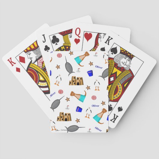 Oliver de Otter Zomer Strand vakantie patroon Pokerkaarten (Achterkant)