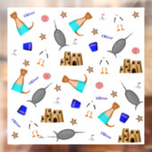 Oliver de Otter Zomer Strand vakantie patroon Raamsticker (Vel 2)