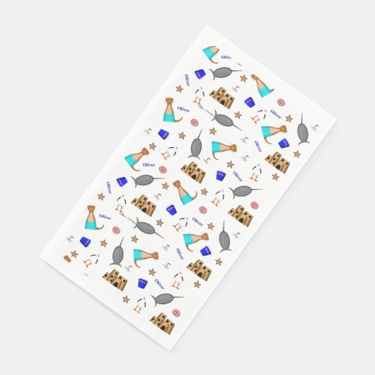 Oliver de Otter Zomer Strand vakantie patroon Servet (Hoek)