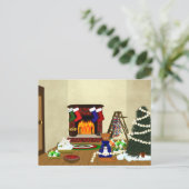 Oliver Decorates voor Kerstmis Briefkaart (Staand voorkant)