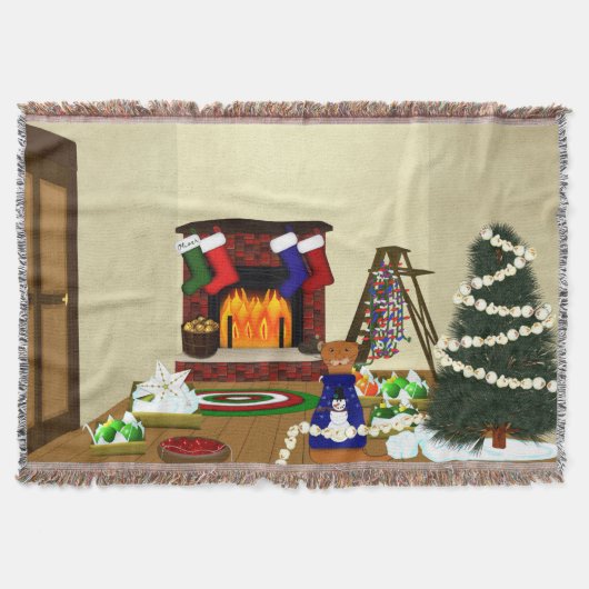 Oliver Decorates voor Kerstmis Deken (Voorkant)