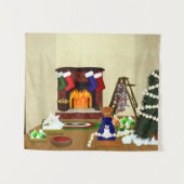 Oliver Decorates voor Kerstmis Wandkleed (Voorkant (horizontaal))