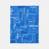 Oliver gepersonaliseerde naamtinten van blauw fleece deken (Voorkant)