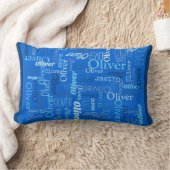 Oliver gepersonaliseerde naamtinten van blauw kussen (Deken)