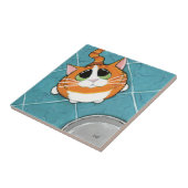 Oliver | Hungry Ginger Tabby Cat Art Tile Tegeltje (Zijkant)