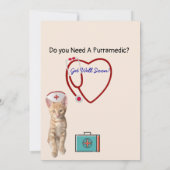 Oliver is niet goed katachtig - Cat Get Well Flat  Kaart (Achterkant)