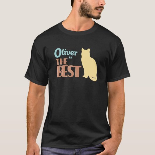 Oliver kat naam Oliver kitten cadeau T-shirt (Voorkant)