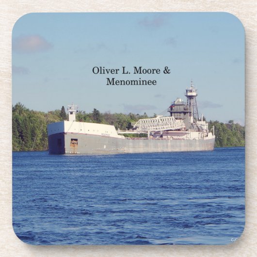 Oliver L. Moore en Menominee 6 plastic onderzetter (Voorkant)