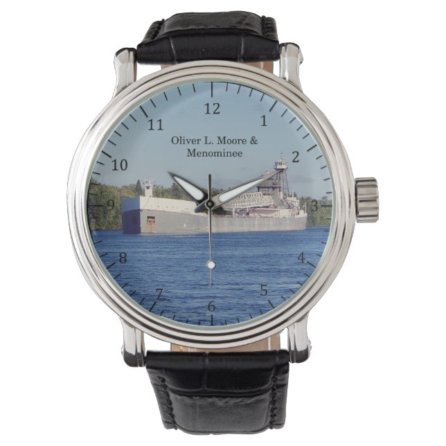 Oliver L. Moore en Menominee watch Horloge (Voorkant)