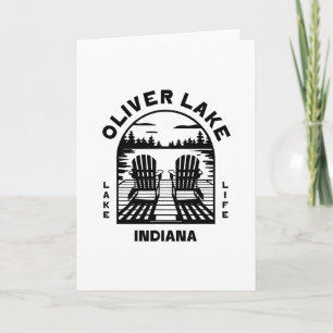 Oliver Lake Indiana Buitenactiviteiten Vintage 1 Kaart