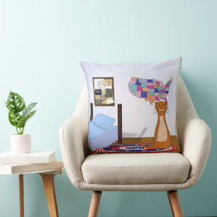 Oliver Loves To Travel-Slaapkamer, Kaart en Ansich Kussen