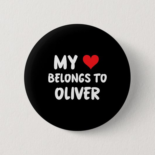 Oliver - Mijn hart is van Oliver - Liefde Ronde Button 5,7 Cm (Voorkant)