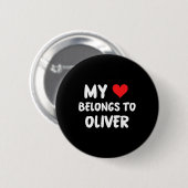 Oliver - Mijn hart is van Oliver - Liefde Ronde Button 5,7 Cm (Voorkant /achterkant)