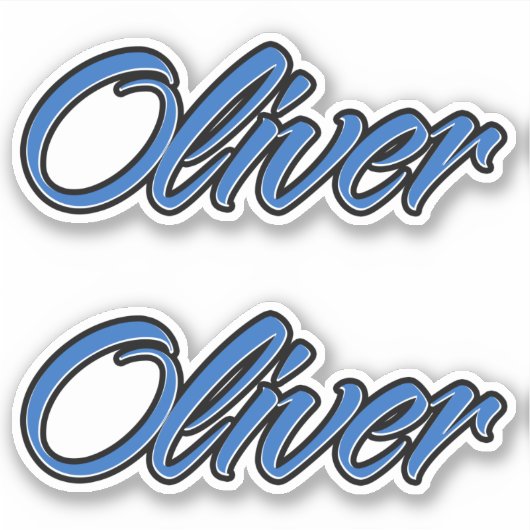 Oliver Name blue Aufkleber Sticker Stickerset (Voorkant)