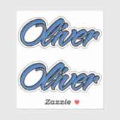 Oliver Name blue Aufkleber Sticker Stickerset (Vel)
