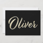 Oliver Name white gold Handwriting Karte Kaart (Voorkant)