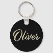 Oliver Name whitegold Button Schlüsselanhänger Sleutelhanger (Voorkant)