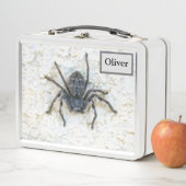 Oliver Name With Huntsman Spider, Metal Lunch Box (In situ)
