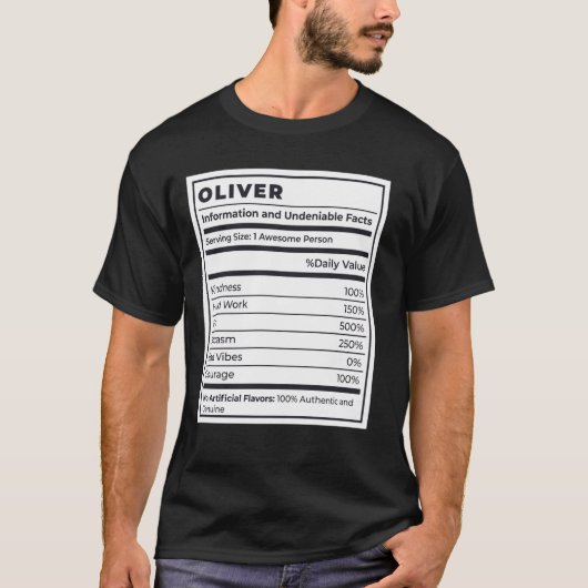 Oliver Nutritional Facts T-shirt (Voorkant)