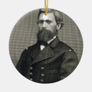 Oliver Otis Howard (1830-1909), gegraveerd door Ro Keramisch Ornament