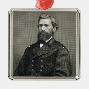 Oliver Otis Howard (1830-1909), gegraveerd door Ro Metalen Ornament