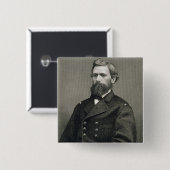 Oliver Otis Howard (1830-1909), gegraveerd door Ro Vierkante Button 5,1 Cm (Voorkant /achterkant)