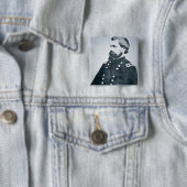 Oliver Otis Howard (foto) Vierkante Button 5,1 Cm (In situ)
