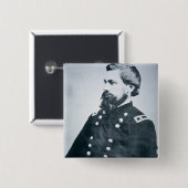 Oliver Otis Howard (foto) Vierkante Button 5,1 Cm (Voorkant /achterkant)